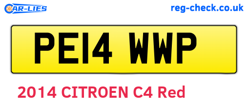 PE14WWP are the vehicle registration plates.
