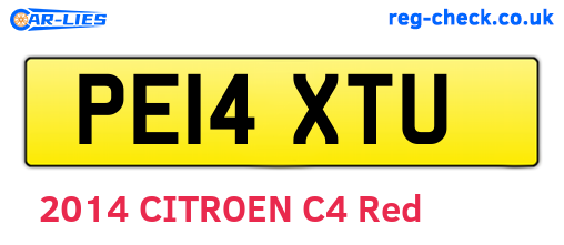PE14XTU are the vehicle registration plates.
