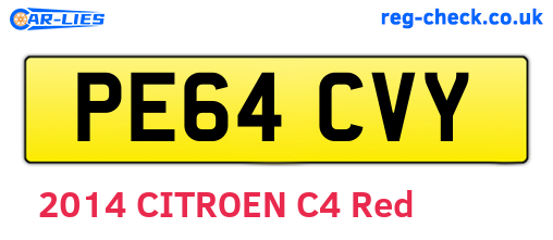 PE64CVY are the vehicle registration plates.