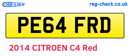 PE64FRD are the vehicle registration plates.