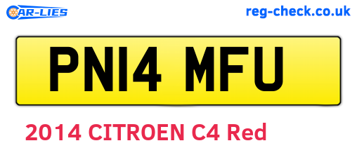 PN14MFU are the vehicle registration plates.