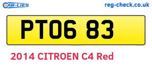PTO683 are the vehicle registration plates.