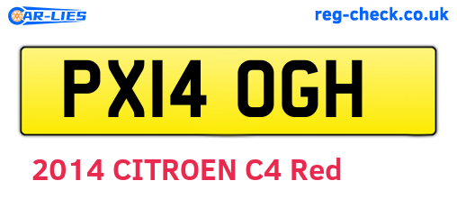 PX14OGH are the vehicle registration plates.