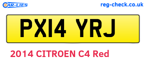 PX14YRJ are the vehicle registration plates.