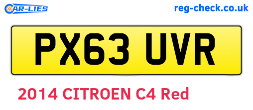 PX63UVR are the vehicle registration plates.
