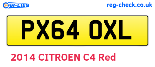 PX64OXL are the vehicle registration plates.