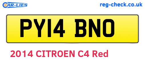 PY14BNO are the vehicle registration plates.