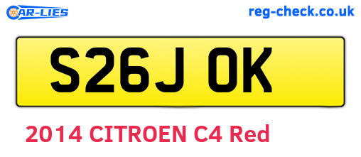 S26JOK are the vehicle registration plates.