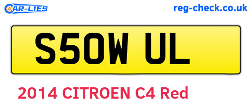 S50WUL are the vehicle registration plates.