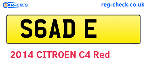 S6ADE are the vehicle registration plates.