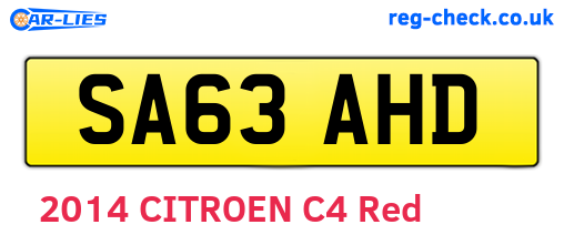 SA63AHD are the vehicle registration plates.