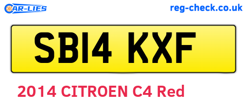 SB14KXF are the vehicle registration plates.