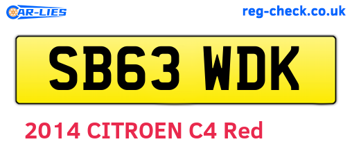 SB63WDK are the vehicle registration plates.