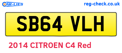 SB64VLH are the vehicle registration plates.