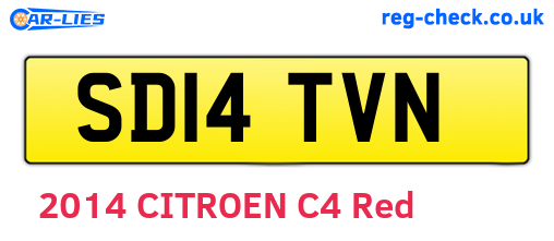 SD14TVN are the vehicle registration plates.