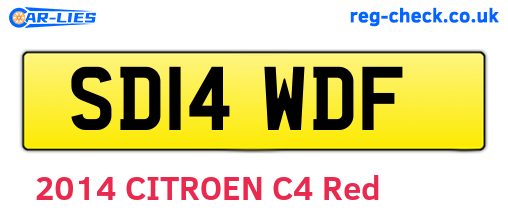 SD14WDF are the vehicle registration plates.