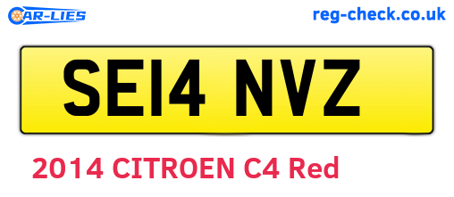 SE14NVZ are the vehicle registration plates.