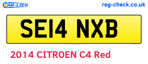 SE14NXB are the vehicle registration plates.
