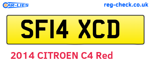 SF14XCD are the vehicle registration plates.