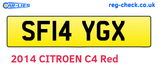 SF14YGX are the vehicle registration plates.