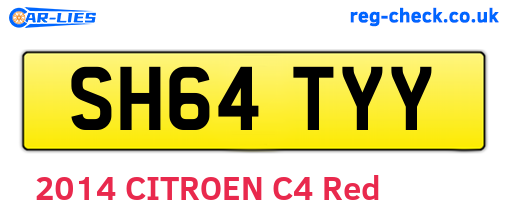SH64TYY are the vehicle registration plates.