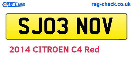 SJ03NOV are the vehicle registration plates.