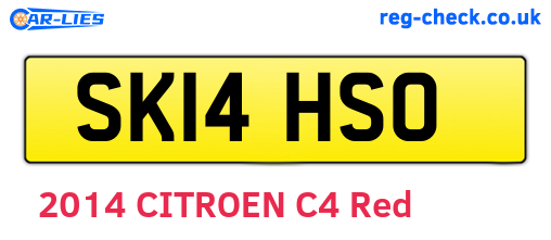 SK14HSO are the vehicle registration plates.