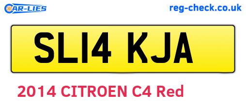 SL14KJA are the vehicle registration plates.