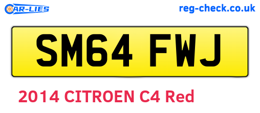SM64FWJ are the vehicle registration plates.
