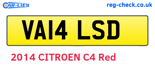 VA14LSD are the vehicle registration plates.