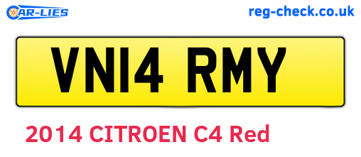 VN14RMY are the vehicle registration plates.