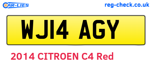 WJ14AGY are the vehicle registration plates.