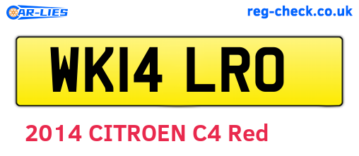 WK14LRO are the vehicle registration plates.