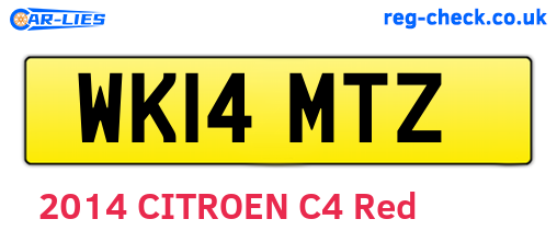 WK14MTZ are the vehicle registration plates.