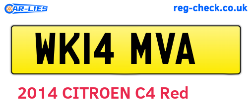 WK14MVA are the vehicle registration plates.