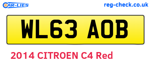 WL63AOB are the vehicle registration plates.