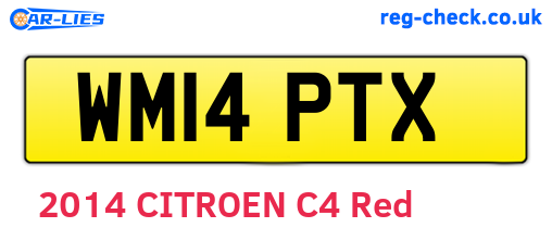 WM14PTX are the vehicle registration plates.