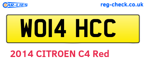 WO14HCC are the vehicle registration plates.