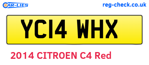 YC14WHX are the vehicle registration plates.
