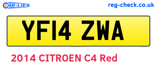 YF14ZWA are the vehicle registration plates.