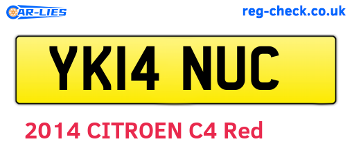 YK14NUC are the vehicle registration plates.
