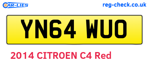 YN64WUO are the vehicle registration plates.