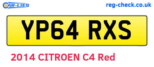 YP64RXS are the vehicle registration plates.