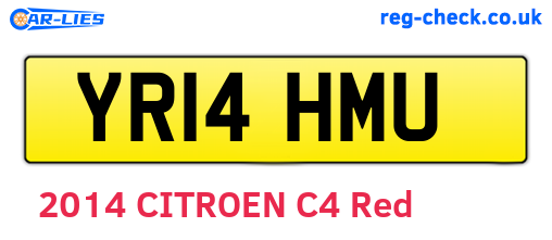 YR14HMU are the vehicle registration plates.