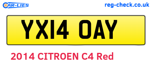 YX14OAY are the vehicle registration plates.