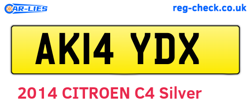 AK14YDX are the vehicle registration plates.