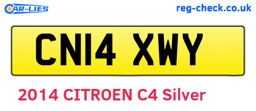 CN14XWY are the vehicle registration plates.