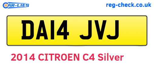 DA14JVJ are the vehicle registration plates.