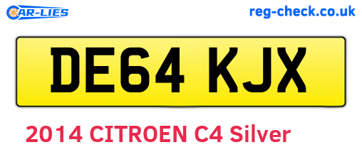 DE64KJX are the vehicle registration plates.