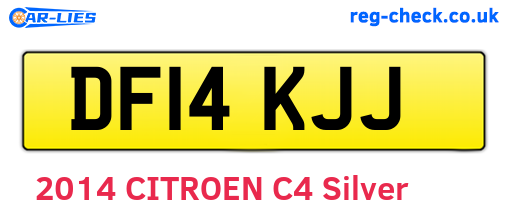 DF14KJJ are the vehicle registration plates.